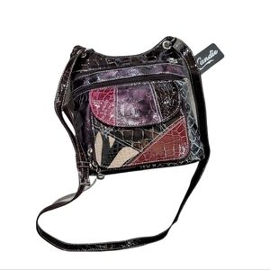 Candie’s patchwork Bag brown Burgundy multi crossbody bag